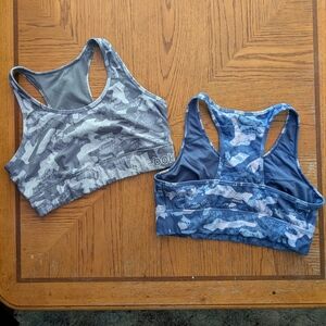 Reebok Gray and Blue Camo Sports Bras